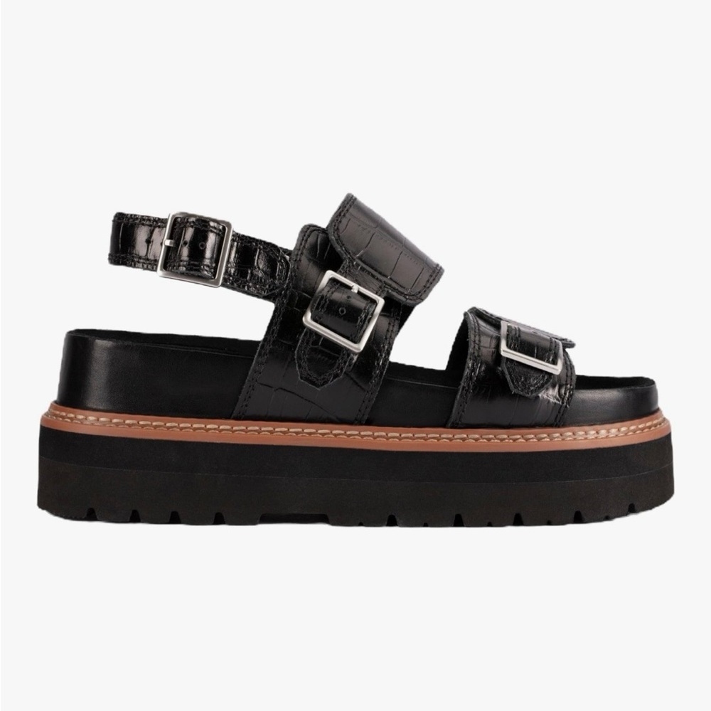 Clarks Black Platform Sandals